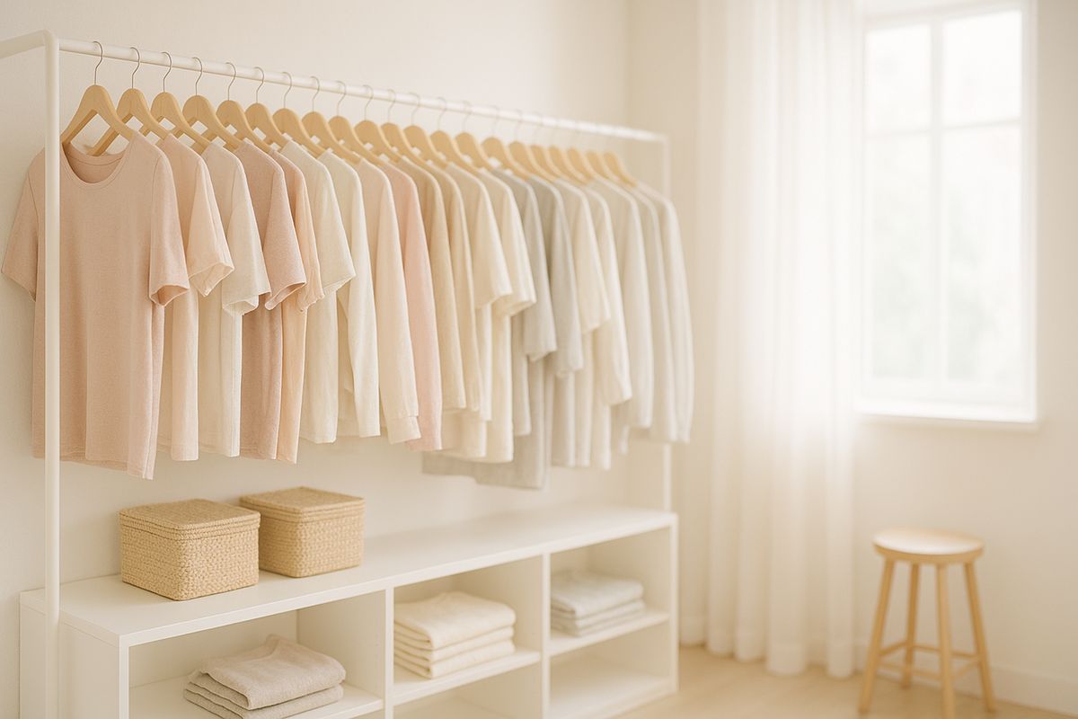 整理されたクローゼットの背景画像
